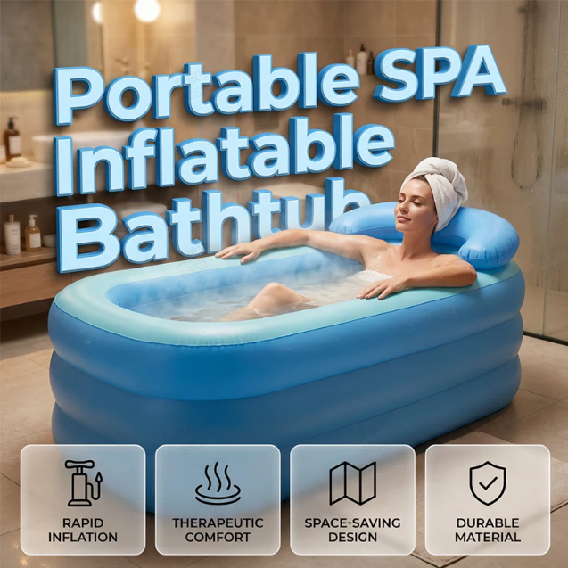 🛁💨 Vasca da bagno gonfiabile per adulti – SCONTO DEL 50%! Rilassati ovunque: portatile, stabile, veloce da montare. 🔥✨