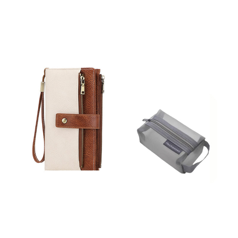 Portafoglio da donna in pelle con blocco RFID