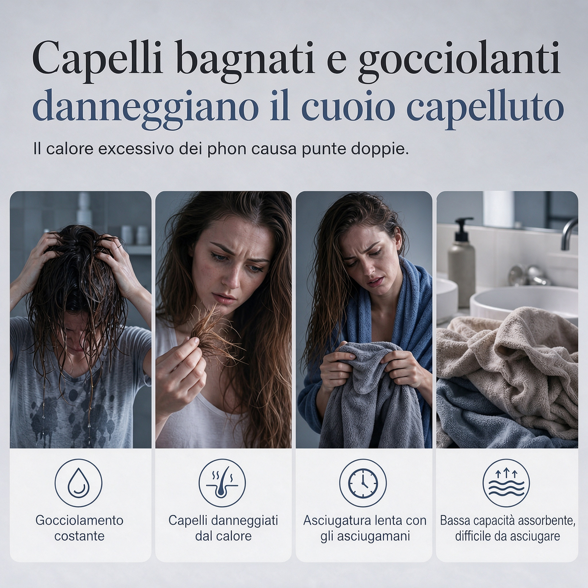 🧖‍♀️Turbante asciugacapelli in microfibra! Asciuga velocemente i capelli, si fissa con elastico!Ideale dopo la doccia, protegge i capelli dal calore dell’asciugacapelli.