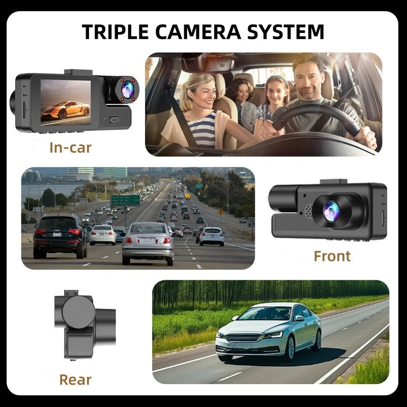 Dash Cam 1080P a 3 Canali con Wi-Fi