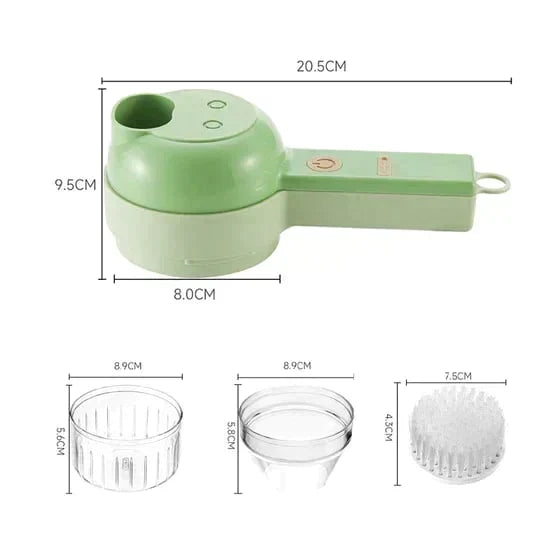 🥳2026 BESTSELLER✨Set tagliaverdure elettrico portatile 5 in 1🥕Affetta, trita e sminuzza in pochi secondi. Ricaricabile, design compatto, lame multiple intercambiabili.