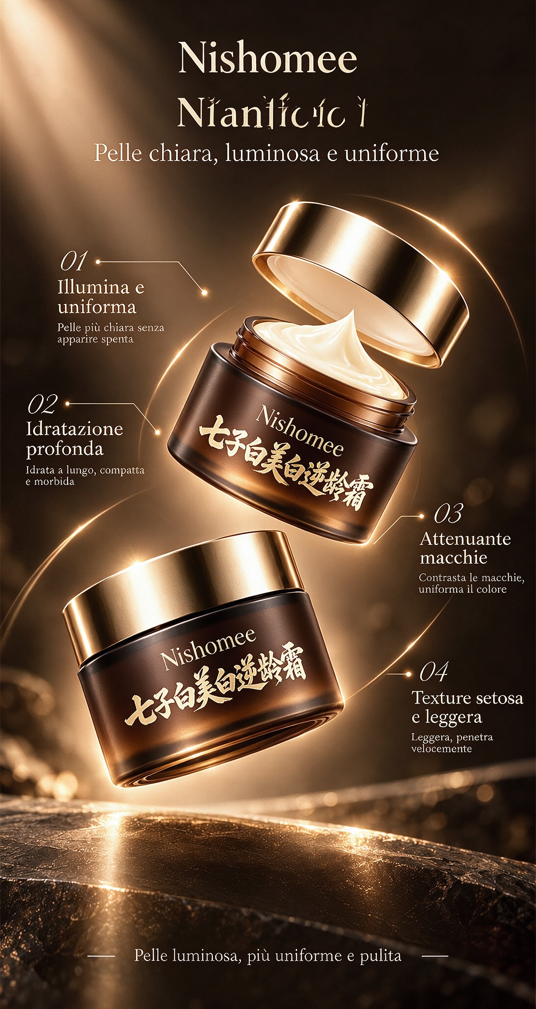 🥳2026 BESTSELLER✨OLTRE 50.000 PEZZI VENDUTI!🌿Crema illuminante multifunzionale con estratti botanici💧Idrata a lungo, uniforma l’incarnato spento, minimizza pori e imperfezioni. Texture leggera e traspirante, finish radioso🌟adatta a tutti i tipi di pelle🧴