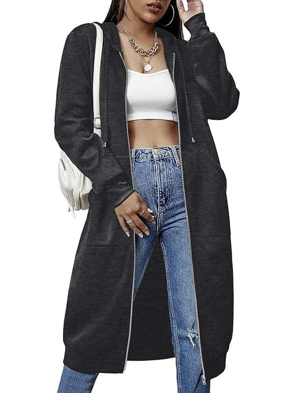 🔥✨ Felpa con Cappuccio e Zip in Pile da Donna