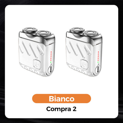 Rasoio Elettrico Rotativo Portatile a Doppio Anello