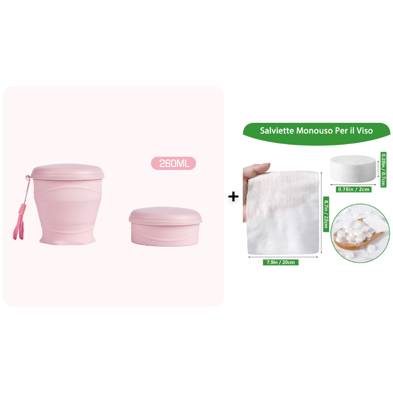🔥Tazza da viaggio pieghevole in silicone con coperchio