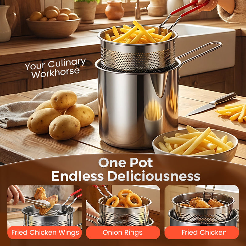 🔥ULTIMO GIORNO SALDI 63% OFF🎁Friggitrice Multifunzionale in Acciaio Inox 304