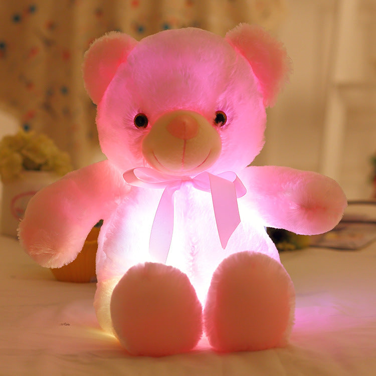 Orsacchiotto Peluche Luminoso con Luce LED Multicolore, Pupazzo Morbido per Bambini