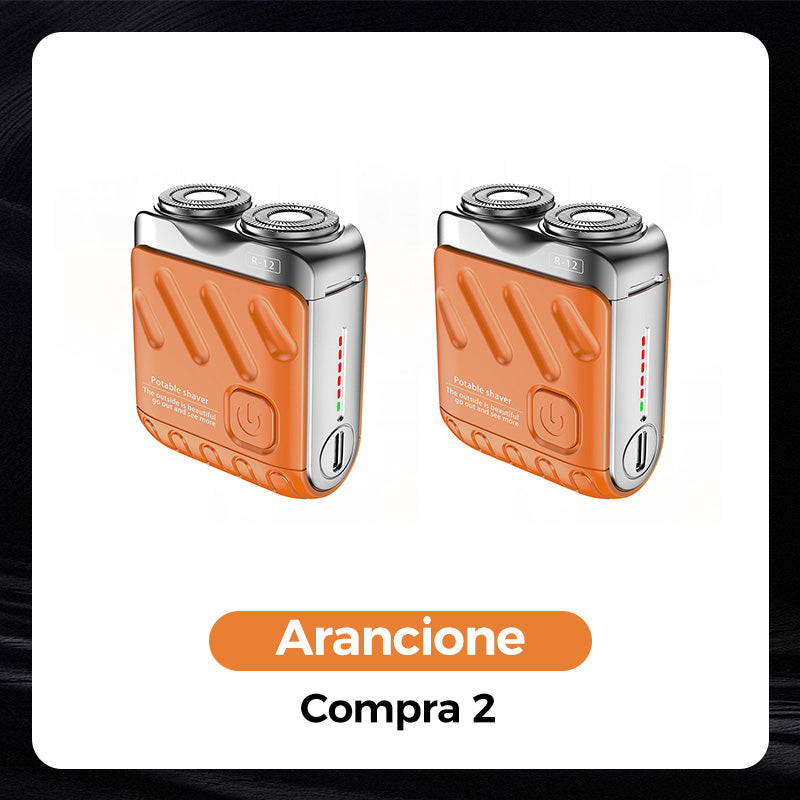 Rasoio Elettrico Rotativo Portatile a Doppio Anello
