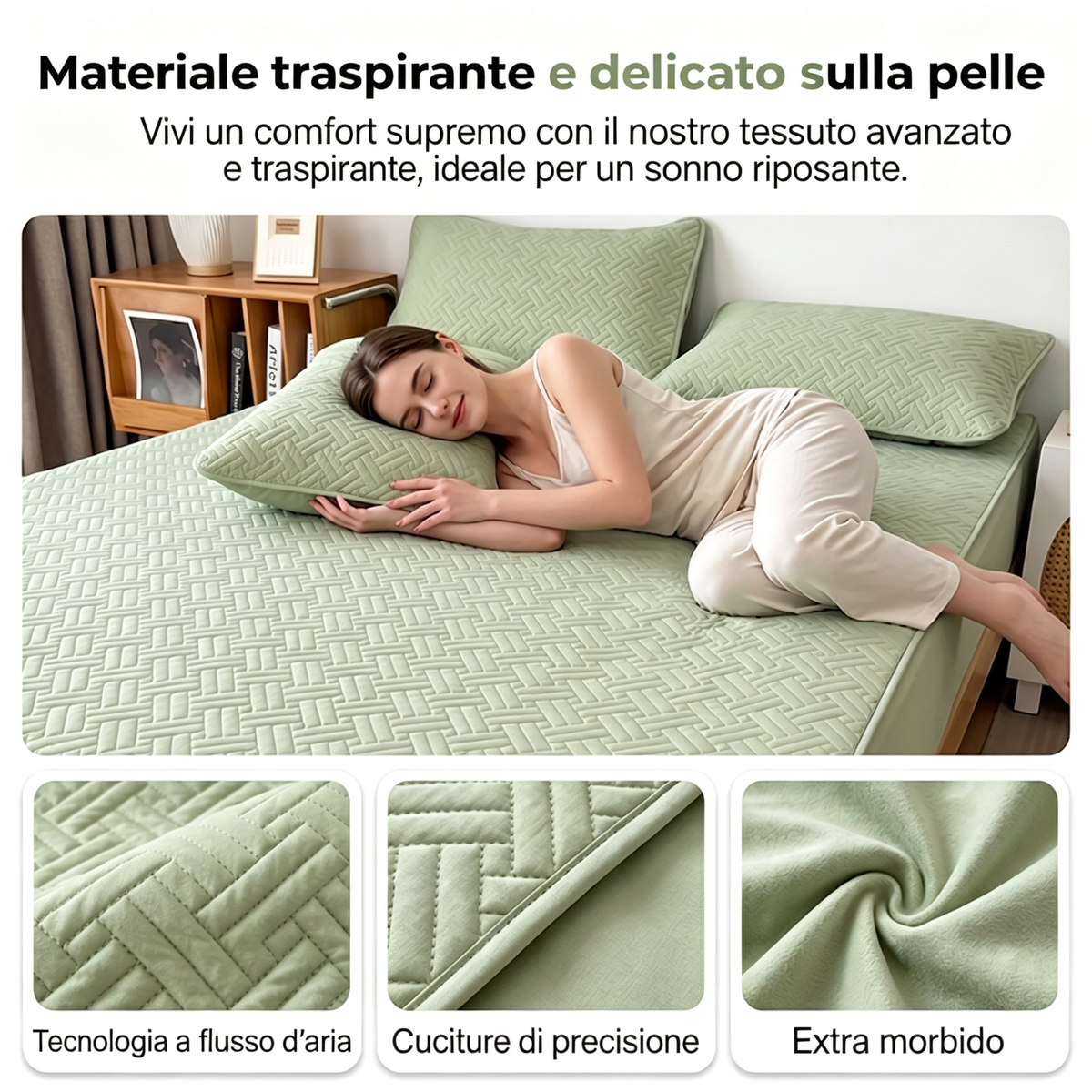🥳2026 NUOVO ARRIVO🥳🔥OLTRE 50.000 VENDUTI! 🛏️Lenzuolo con angoli trapuntato con bordo elastico perimetrale, antiscivolo, morbido e confortevole. Protegge il materasso, adatto per uso domestico ✨