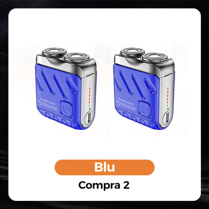 Rasoio Elettrico Rotativo Portatile a Doppio Anello