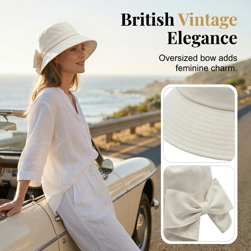 ⌛️OFFERTA LIMITATA 50% DI SCONTO! 👒Saldi Estivi☀️Cappello da Sole con Tesa Larga e Fiocco da Donna