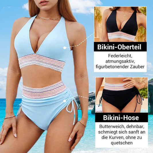 🥳2026 SCONTO HOT SALE🥳💞50K+ VENDUTI!⚡💥 50% SCONTO! Bikini Patchwork Set 2 Pezzi – Scollo a V e Vita Alta, 2 colori disponibili. Tessuto confortevole e aderente – stile perfetto per la spiaggia! 🛡️✨