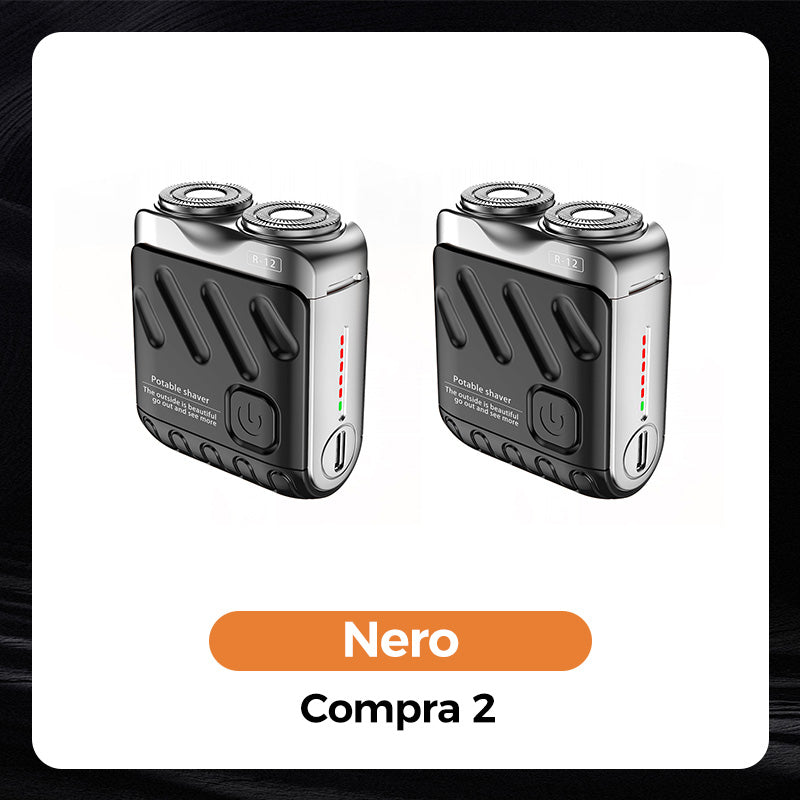 Rasoio Elettrico Rotativo Portatile a Doppio Anello