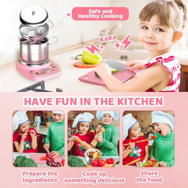 👧🏻 60% DI SCONTO! 🎉 Mini Cucina Giocattolo 22 Pezzi – Effetti Sonori/Luci, Sviluppo Cognitivo & Gioco Realistico 🍳📦