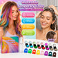 🌈 Set di gessetti colorati temporanei per capelli – 12 colori, facile applicazione a clip, si lava con lo shampoo. Perfetto per feste e cosplay! ✨🎉