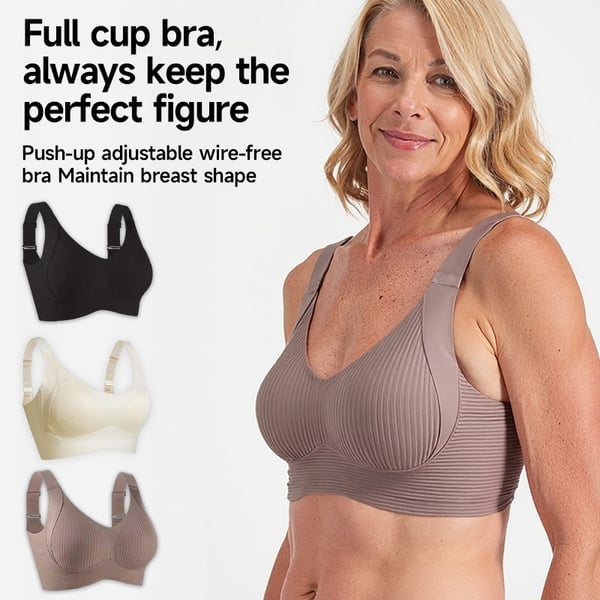 🎁OFFERTA ECCEZIONALE 2026💕Reggiseno senza cuciture con sottili righe e sostegno a W – Comodità e stile!