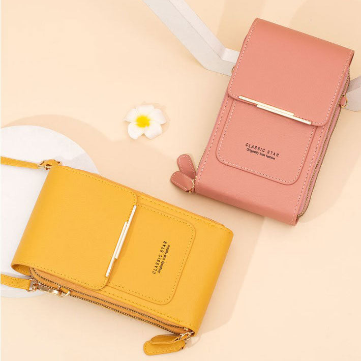 Borsa da donna in pelle con touch screen