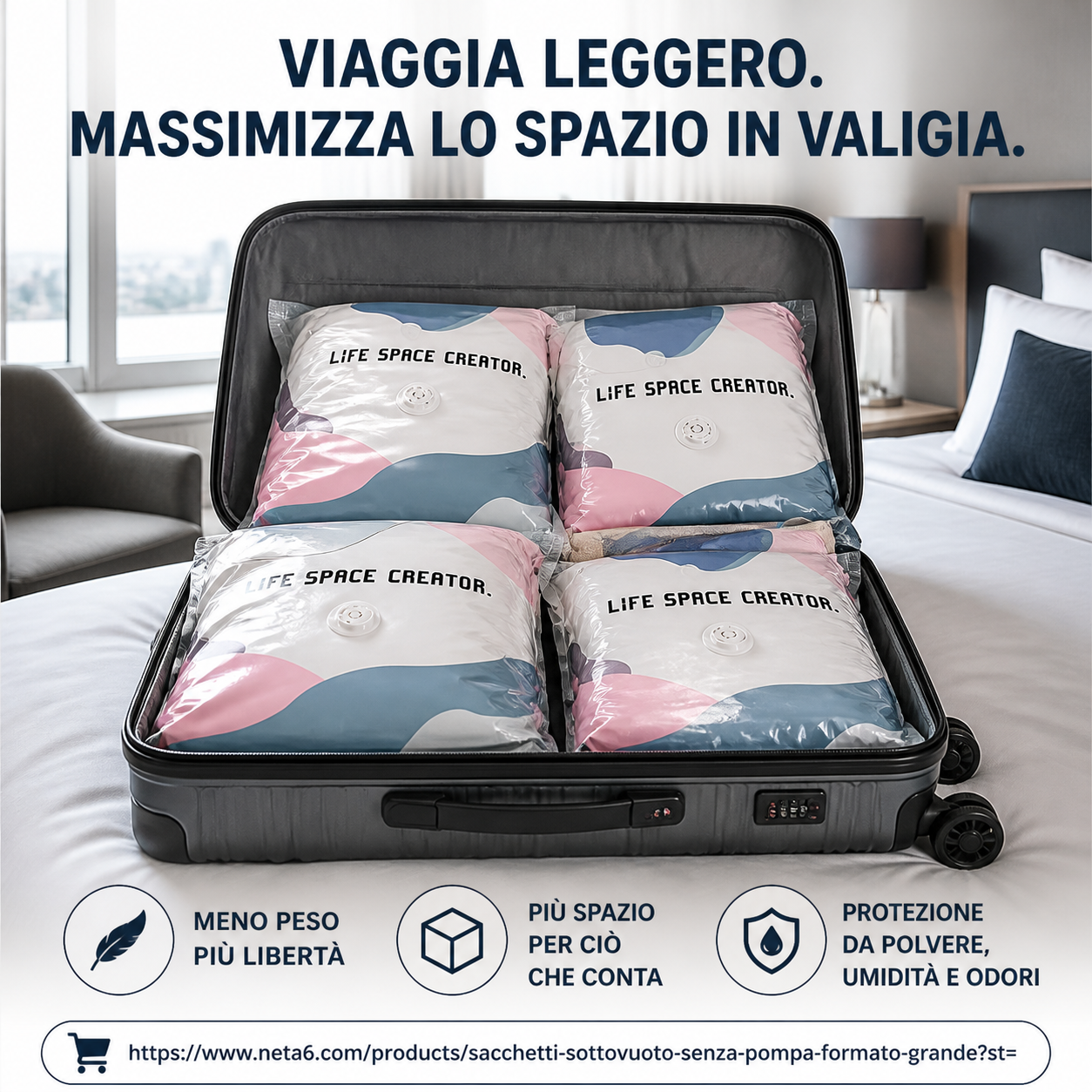 🛏️⏳-50% !! ⏰Sacchetti sottovuoto senza pompa🗄️