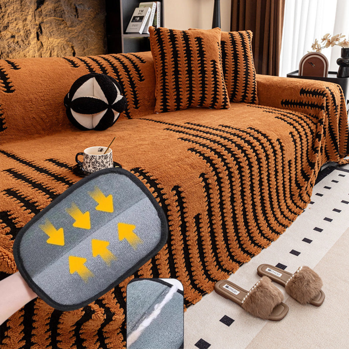 🛋️✨ Copridivano in Peluche Morbido & Antiscivolo – 9 Colori, 5 Misure (180x130cm a 180x420cm) – Protezione Elegante per Divano 1-4+ Persone 🏠💕