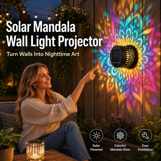 Lampada da parete solare a mandala per giardino