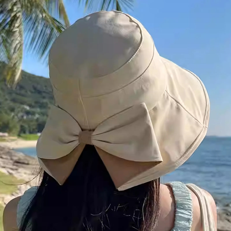 ⌛️OFFERTA LIMITATA 50% DI SCONTO! 👒Saldi Estivi☀️Cappello da Sole con Tesa Larga e Fiocco da Donna