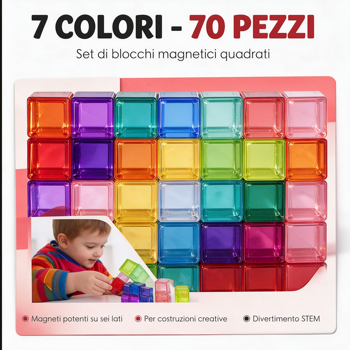 🏗️ Set di blocchi magnetici da costruzione per bambini👶✨