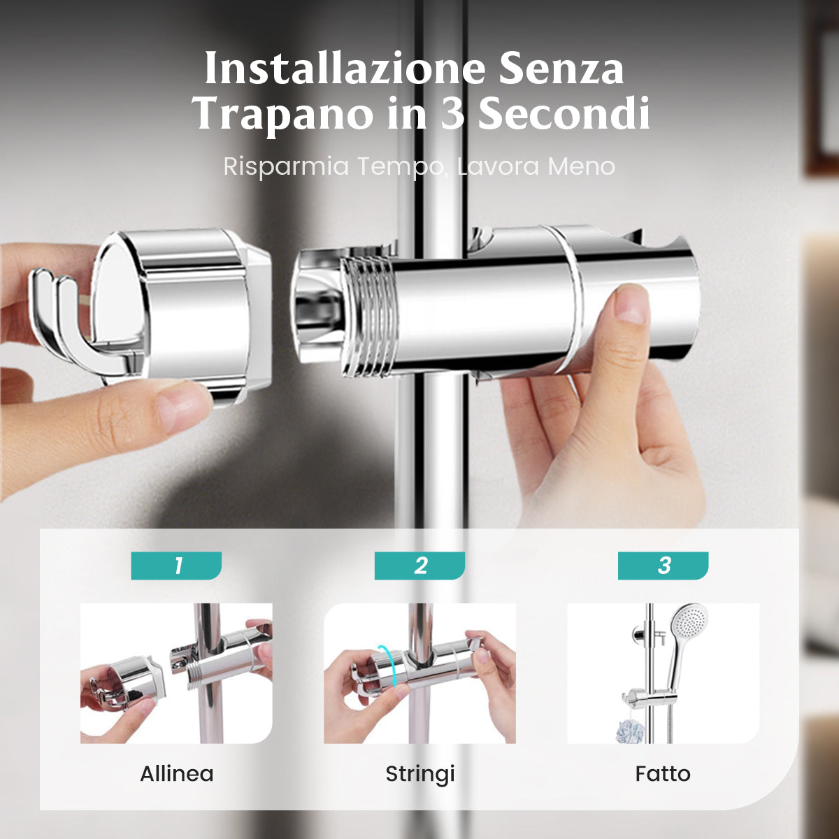 Supporto doccia senza foratura