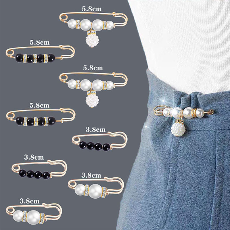 ✨Spille con perle, spille di sicurezza per abiti, pantaloni, gonne, cardigan, colletti, spille con strass e perle finte per donne e ragazze, spille di sicurezza estensibili per pantaloni.
