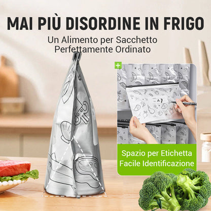 🔥Best seller mondiale🍗 Offerta limitata! Compra 3 e ricevi 2 in omaggio🥦Sacchetti riutilizzabili in alluminio sigillabili per la conservazione degli alimenti