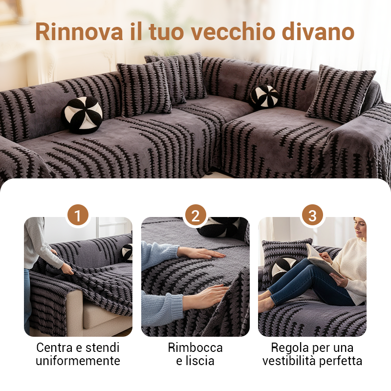 🛋️✨ Copridivano in Peluche Morbido & Antiscivolo – 9 Colori, 5 Misure (180x130cm a 180x420cm) – Protezione Elegante per Divano 1-4+ Persone 🏠💕