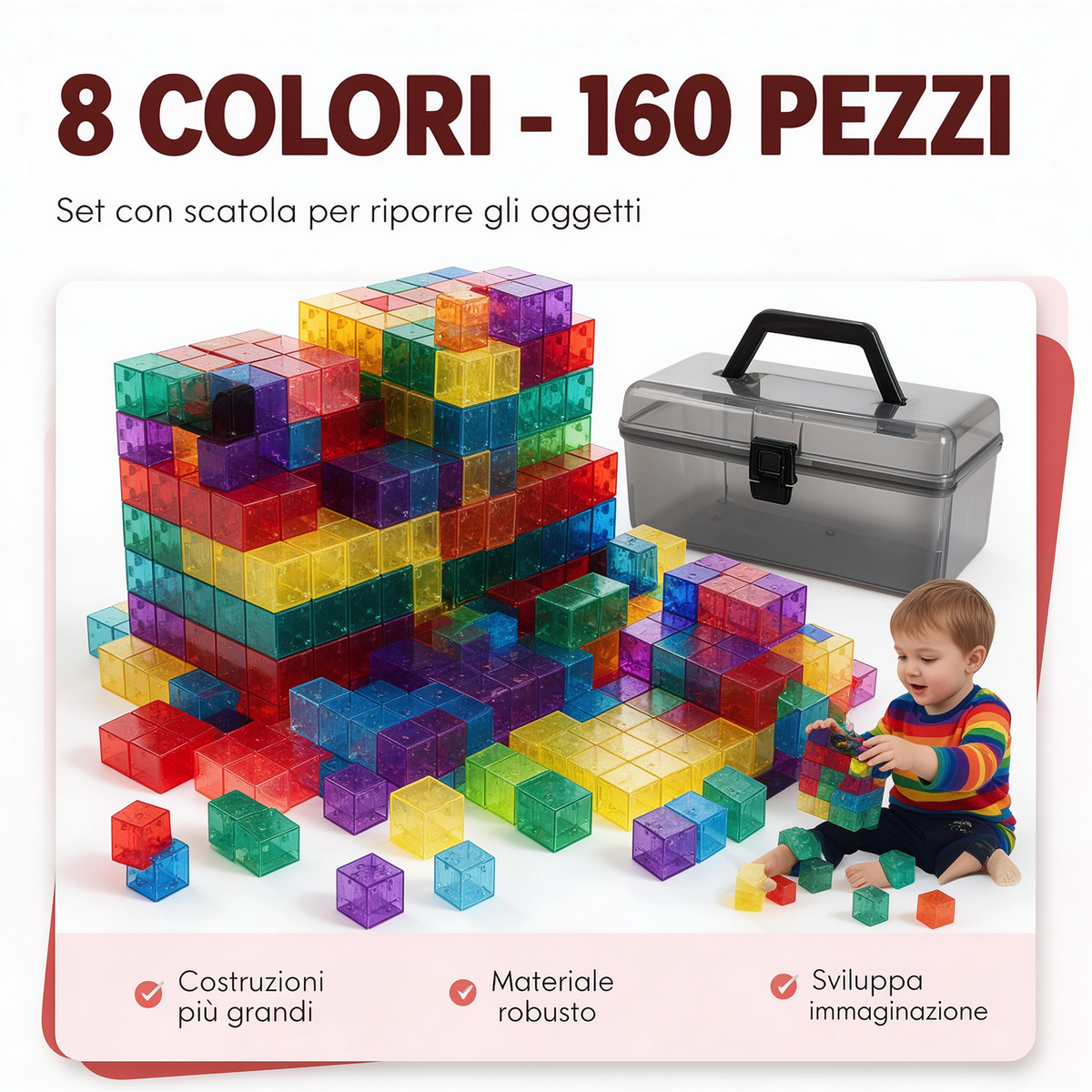🏗️ Set di blocchi magnetici da costruzione per bambini👶✨