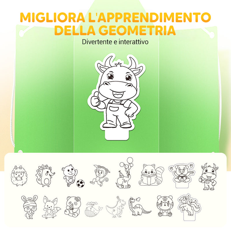 Libro di apprendimento della geometria 3D con la corda da tirare