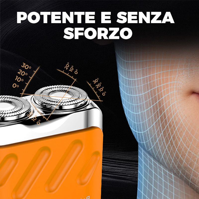 Rasoio Elettrico Rotativo Portatile a Doppio Anello
