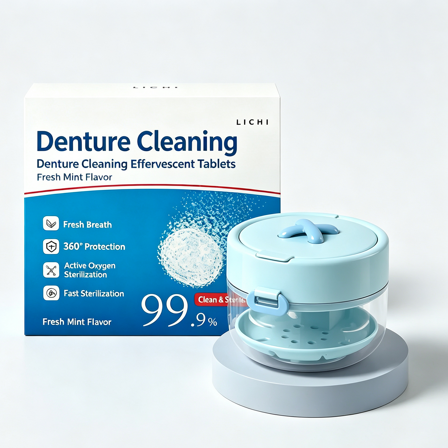 Custodia All-in-One per Apparecchio Dentale – Pulisce, Conserva e Organizza – Bagno, Specchio e Spazzola Inclusi. Chiusura Ermetica, Design Compatto.