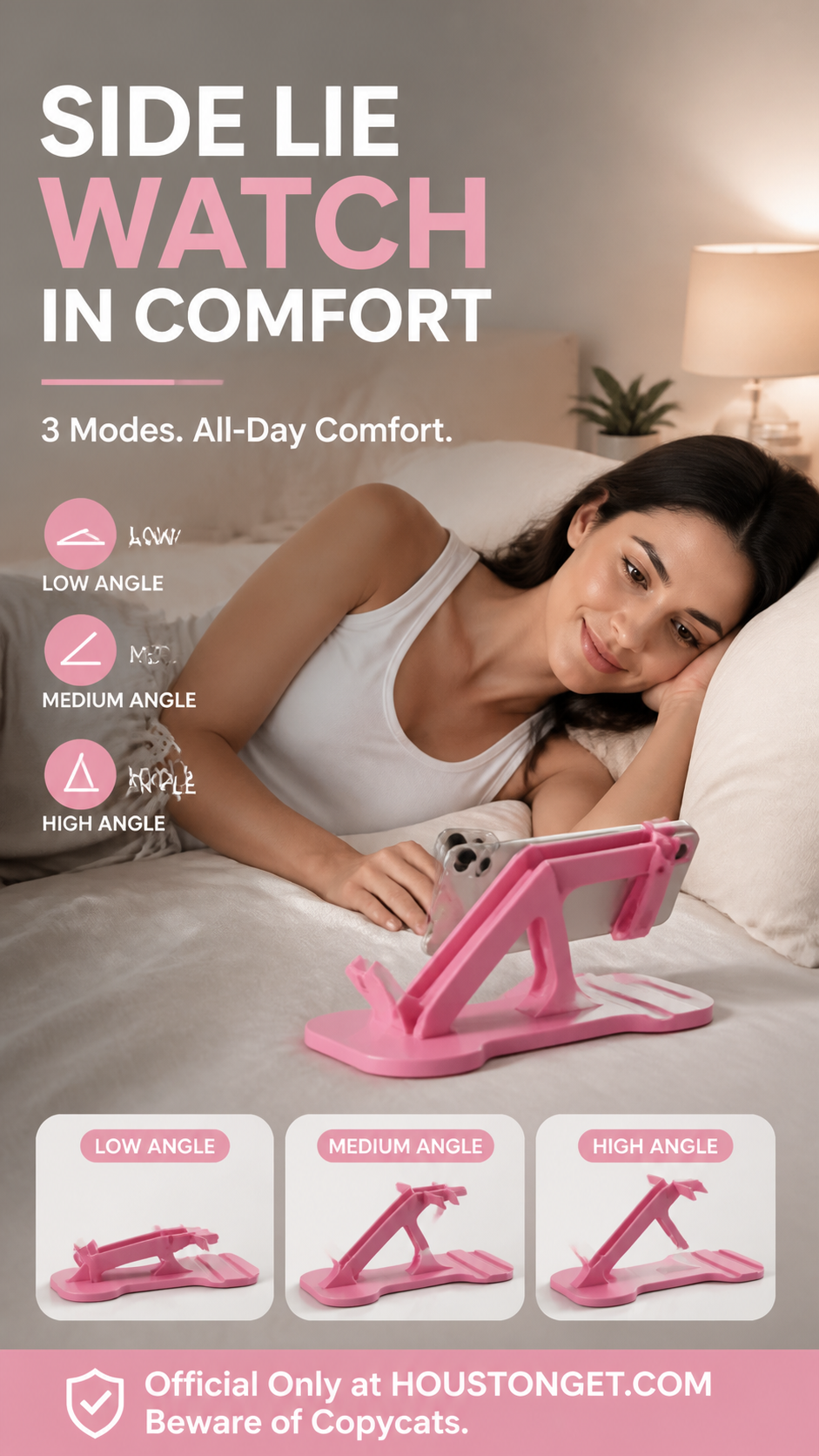 🔥 -50% Oggi: Supporto per Telefono Multi-Angolo Compatibile con l’Uso Laterale – Supporto da scrivania regolabile a 3 posizioni, presa stabile e mani libere per letto, divano e ufficio.