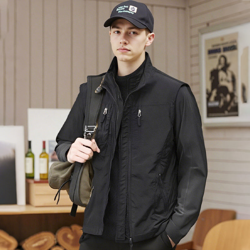 🧥👕Gilet oversize senza maniche da uomo con tasche