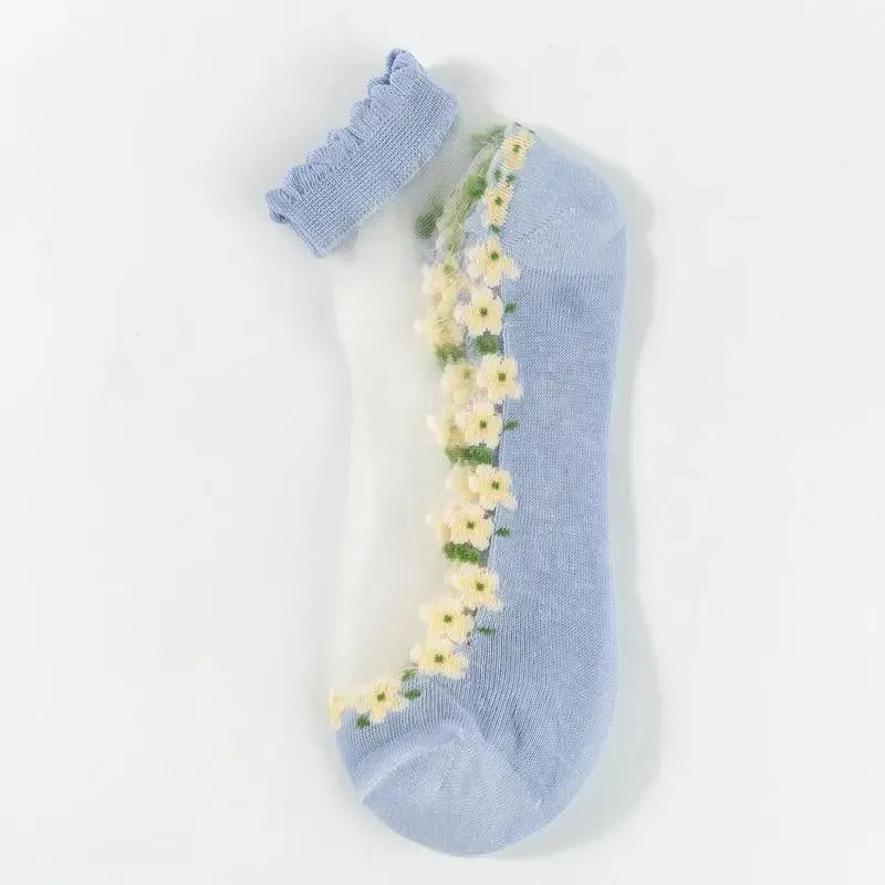 🌺Calzini alla caviglia da donna in pizzo floreale – Primavera/Estate