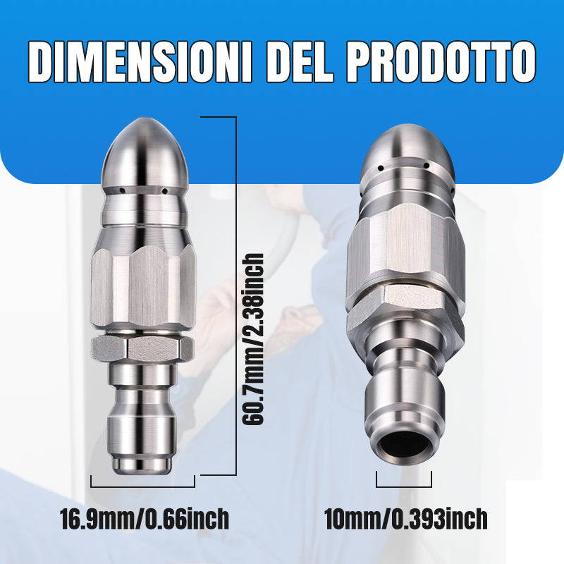 Pulizia efficace dei tubi e rimozione degli ugelli
