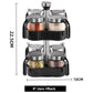 Set porta spezie in vetro con supporto girevole