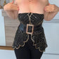 Stola di pizzo vintage con perline