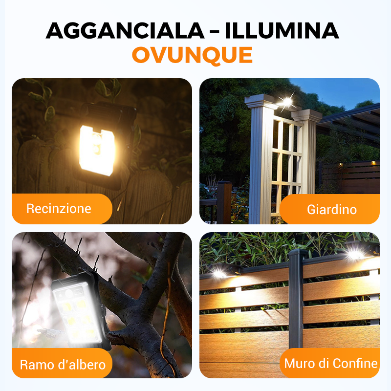 Lampada solare da esterno con sensore di moviment