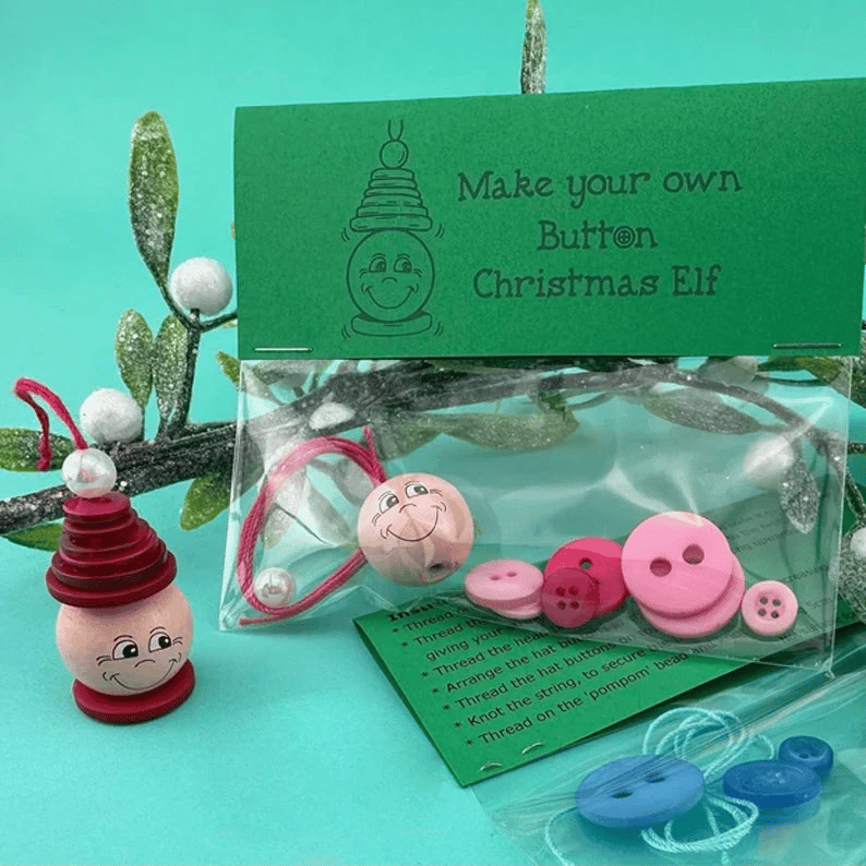 Set Fai-da-Te per Creare Decorazioni di Natale con i Bottoni