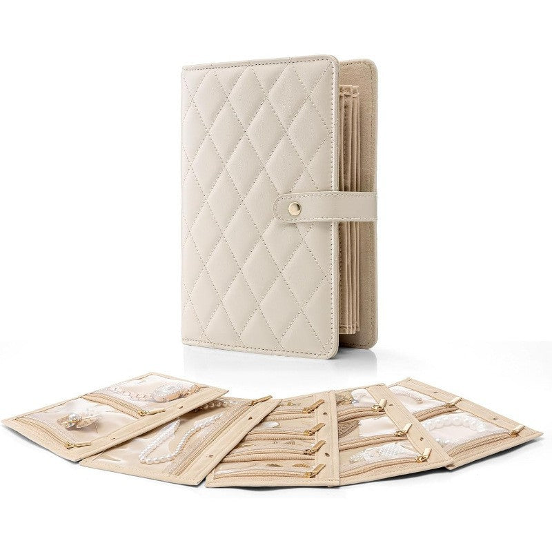 Elegante borsa portagioielli portatile a scacchi