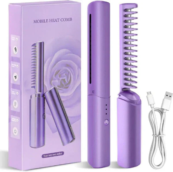 Pettine lisciante per capelli portatile e senza fili