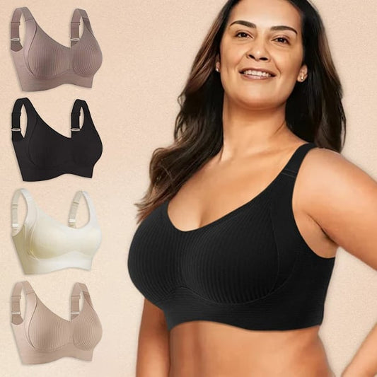 🎁OFFERTA ECCEZIONALE 2026💕Reggiseno senza cuciture con sottili righe e sostegno a W – Comodità e stile!