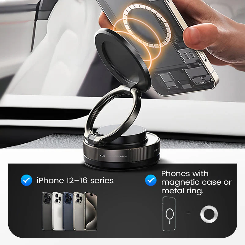 🔥 LAST DAY PROMOTION - 70%OFF🔥 Buy More Save More🔄360° Adjustable Vacuum Magnetic Phone Holder📱🚗