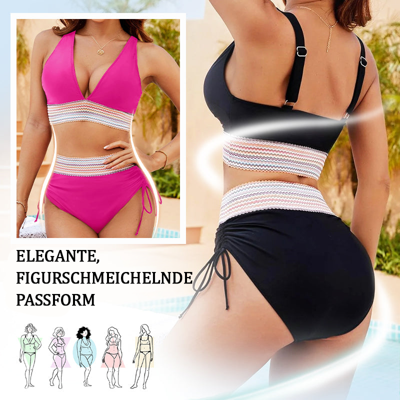 🥳2026 SCONTO HOT SALE🥳💞50K+ VENDUTI!⚡💥 50% SCONTO! Bikini Patchwork Set 2 Pezzi – Scollo a V e Vita Alta, 2 colori disponibili. Tessuto confortevole e aderente – stile perfetto per la spiaggia! 🛡️✨