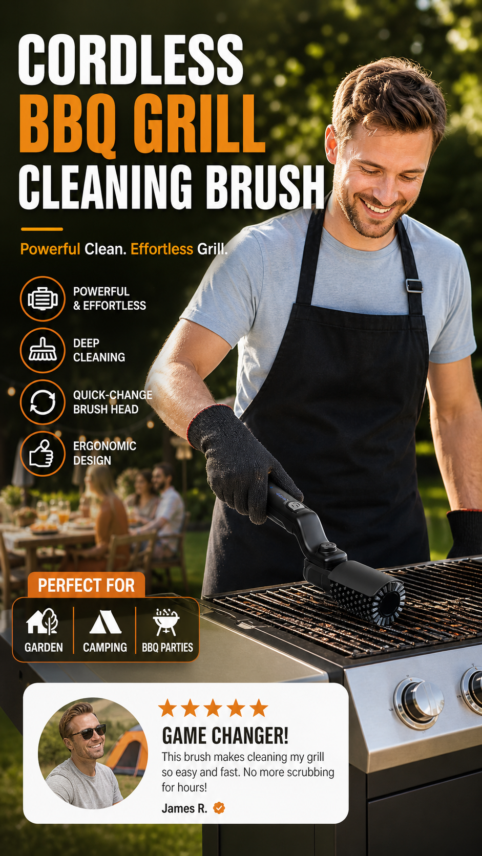 ⚡ Spazzola Elettrica per Barbecue Senza Fili – 50% SCONTO! Pulisci il Grill in Pochi Secondi 🍖