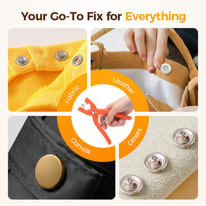 🔥Kit di bottoni automatici in metallo con pinza di fissaggio