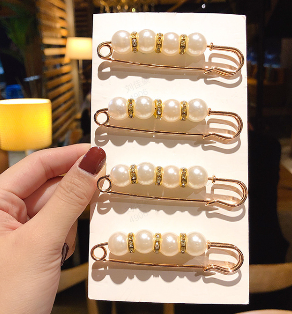 ✨Spille con perle, spille di sicurezza per abiti, pantaloni, gonne, cardigan, colletti, spille con strass e perle finte per donne e ragazze, spille di sicurezza estensibili per pantaloni.